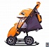 Санки-коляска Snow Galaxy City-1-1, дизайн - Панда на оранжевом, на больших надувных колёсах с сумкой и варежками  - миниатюра №1